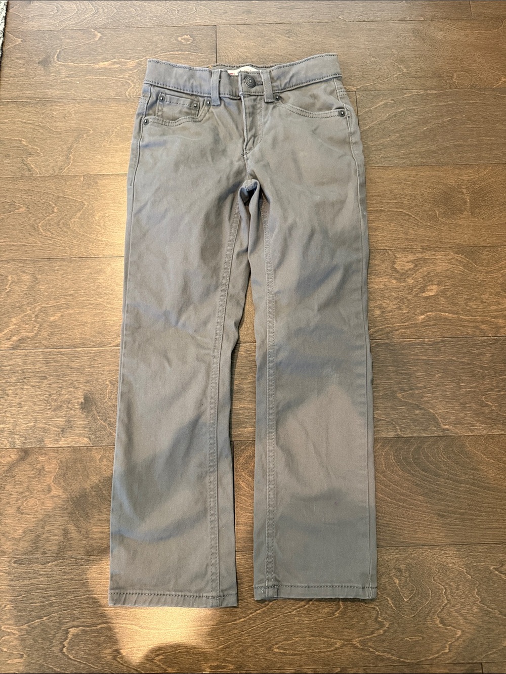 Boy’s Levi Slim Straight Fit Gray Jeans - Size 7